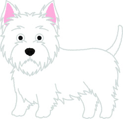 ウエストハイランドホワイトテリアの犬イラスト