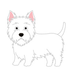 ウエストハイランドホワイトテリアの犬イラスト