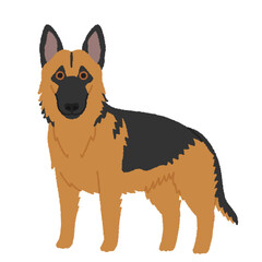 ジャーマンシェパードドッグの犬イラスト