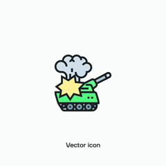 War artillery, tank vector icon. Premium quality.