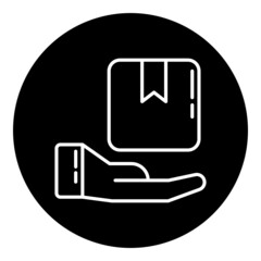 box and hand icon