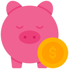 piggy bank flat icon