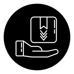 box and hand icon