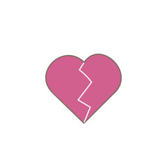 Simple heart emoji icon (with line) isolated
