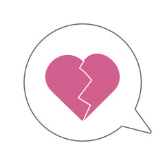 Heart pictogram balloon icon  isolated