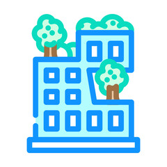 house decorated trees color icon vector. house decorated trees sign. isolated symbol illustration