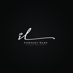 Initial Letter IL Logo - Hand Drawn Signature Logo - obrazy, fototapety, plakaty