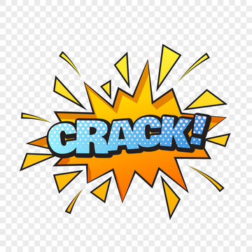 Crack comic style word on the transparent background