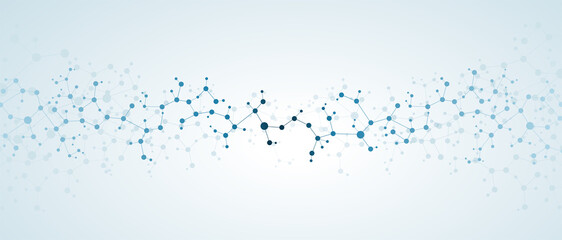 Concepts of business networks, financial and medical sciences, digital molecular and neuron connectivity. Use it as a vector background image.