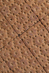 thin and crispy bread close up