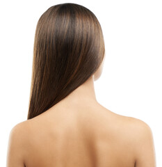 Fototapeta premium Haircare perfected. Rear view of a young woman with long, luxurious hair isolated on a white background.