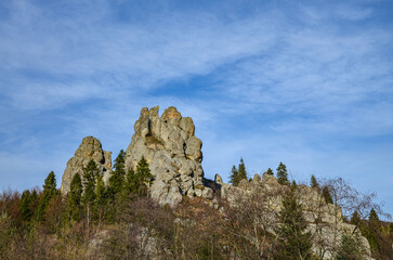 The rock complex of Tustan in Ukraine