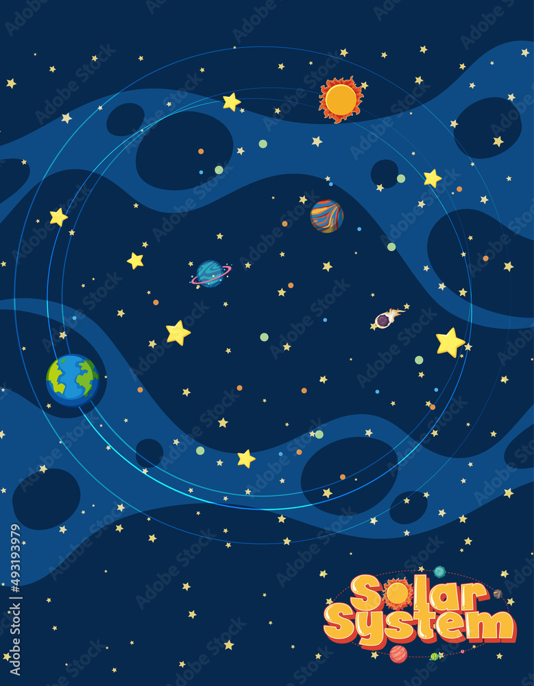 Wall mural space element in space background