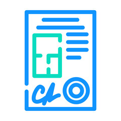 documents architect color icon vector. documents architect sign. isolated symbol illustration