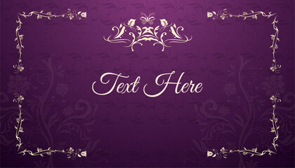Vector floral gothic vintage purple background