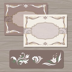 Decorative cards vector template