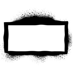 Fototapeta premium Grunge graffite black spray stencil in rectangle shape frame.