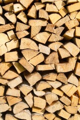 Reserve for the winter stack of firewood