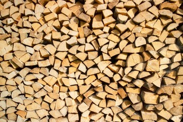 Reserve for the winter stack of firewood
