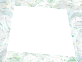 大理石風の美しい水彩フレームイラスト