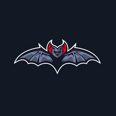 bat logo. bat illustration icon with an aggressive expression on black background