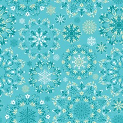 Vector turquoise christmas pattern