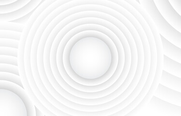 Abstract Circle white minimal gradient papercut background