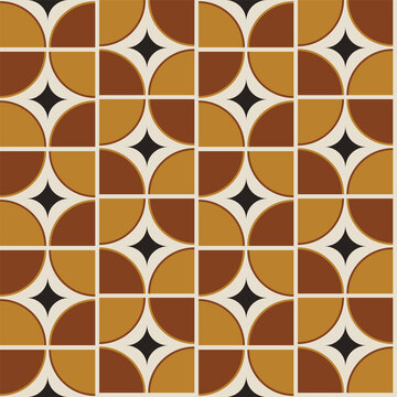 70s vintage retro geometrical seamless pattern background