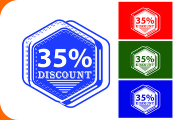 35 percent off new offer logo and icon design template
