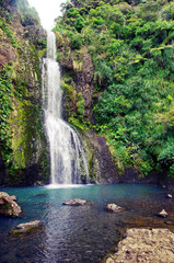 Wonderful waterfalls in New Zealand. Kitekite Falls on South Island of New Zealand.
