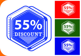 55 percent off new offer logo and icon design template