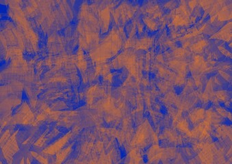 Abstract art background navy blue and brown colors. Watercolor painting on canvas with soft orange gradient.