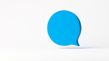 blue round volume message or notification field on a white background, source or template for an...