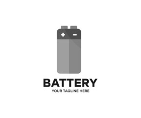 Battery logo design. Accumulator, wireless charging energy vector design and illustration.