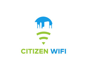 Wi-fi wireless, internet logo design. Internet Connection wi-fi signal, cityzen, city internet. 