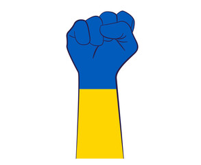 Ukraine Flag Hand Emblem Symbol National Europe Abstract Vector illustration Design