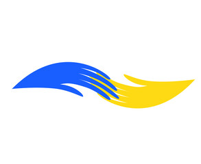 Ukraine Flag Emblem Hands Symbol National Europe Abstract Vector Design