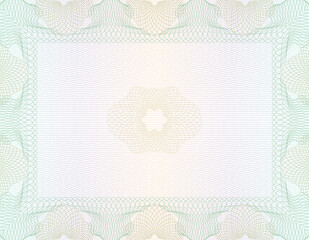 Guilloche background for certificate or diploma and currency design