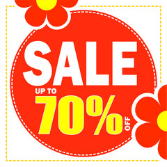 super sale poster up to seventy percent off