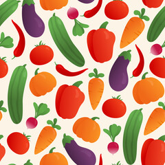 Vector Vegetables seamless fabric pattern 