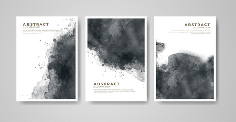 Set of bright colorful vector watercolor background. Abstract illustration