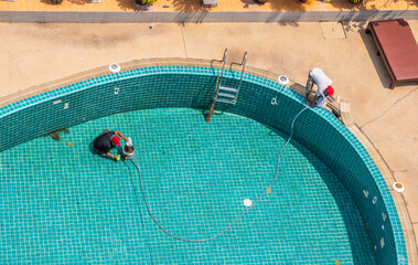 Renovation, maintenance, repair, and tiling work of a swimming pool	