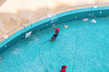 Renovation, maintenance, repair, and tiling work of a swimming pool	