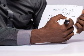 black person outlining his plan for business