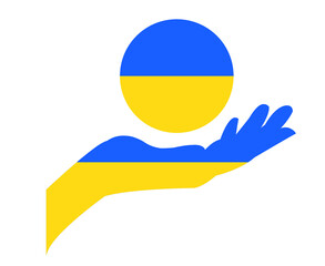 Ukraine Heart And Hand Flag EmblemSymbol Abstract National Europe Vector illustration Design
