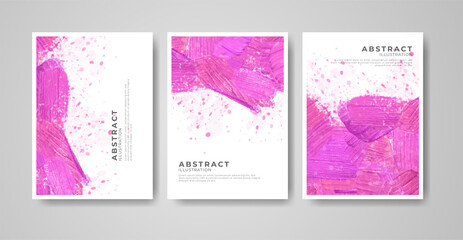 Fototapeta premium Set of bright colorful vector watercolor background. Abstract illustration