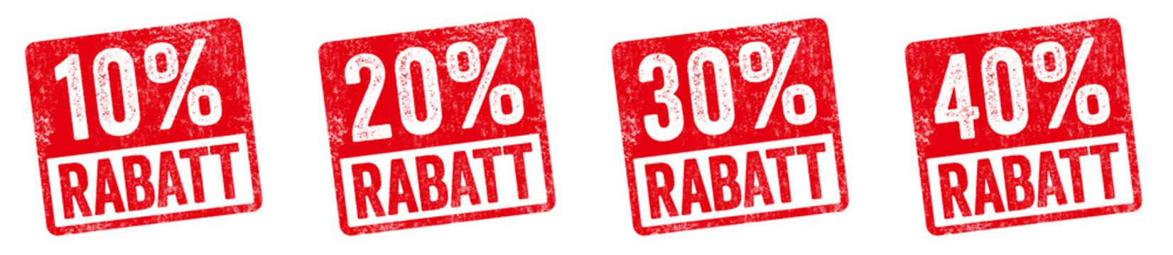 Rote Stempel - 10 bis 40 Prozent