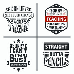 Teacher lettering quotes design bundle.