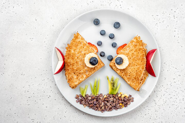 Crepes pancakes looks like a fish