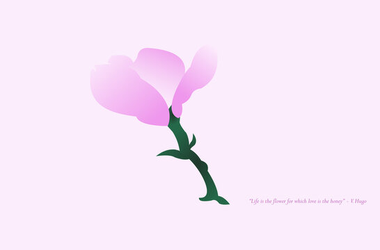 Desktop wallpapers with magnolia and Victor Hugo motivational quote about love on the pink background. 